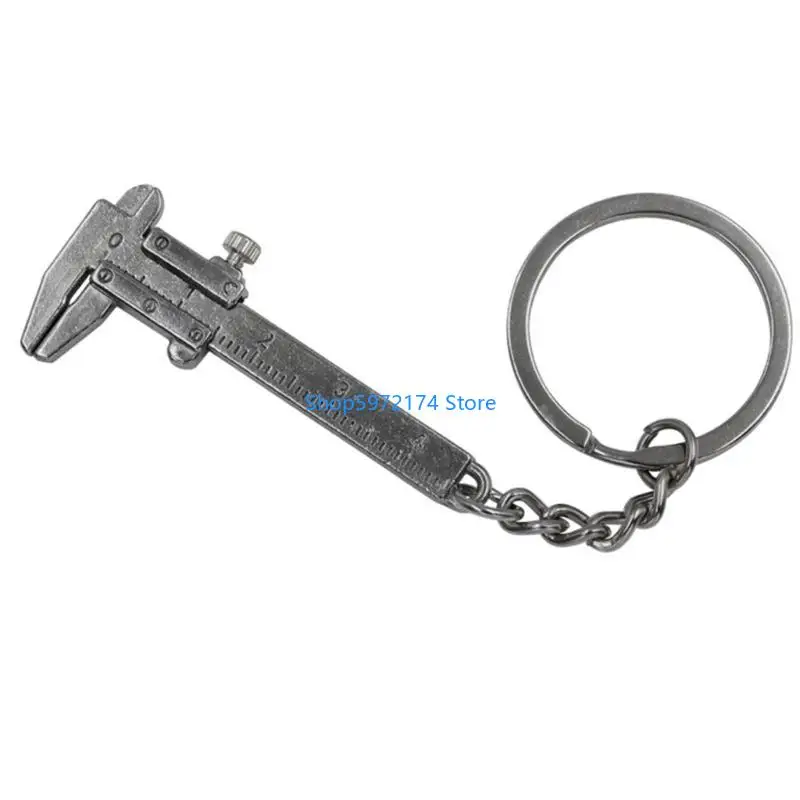 Y3NB 3Pcs Pocket Vernier Caliper Keyring Measuring Tool Mini Metal Vernier Caliper Straight Tooth Keychain Pendant
