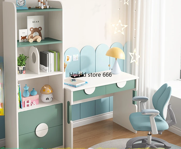 Teen desk Modern simple study table Bookcase set Locker study furniture