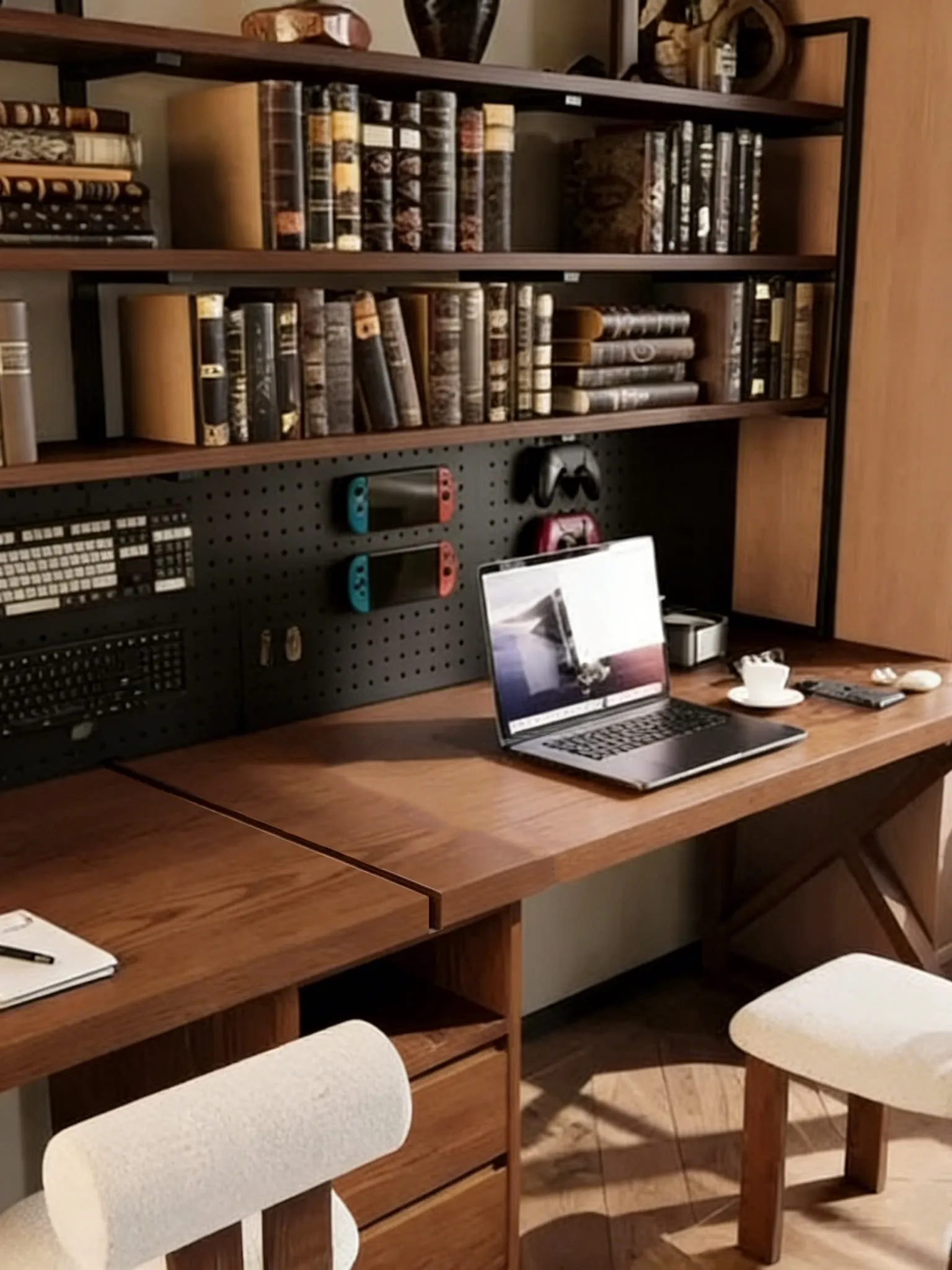 Solid wood bookshelf Home computer Desktop table Large board Learning to write Office