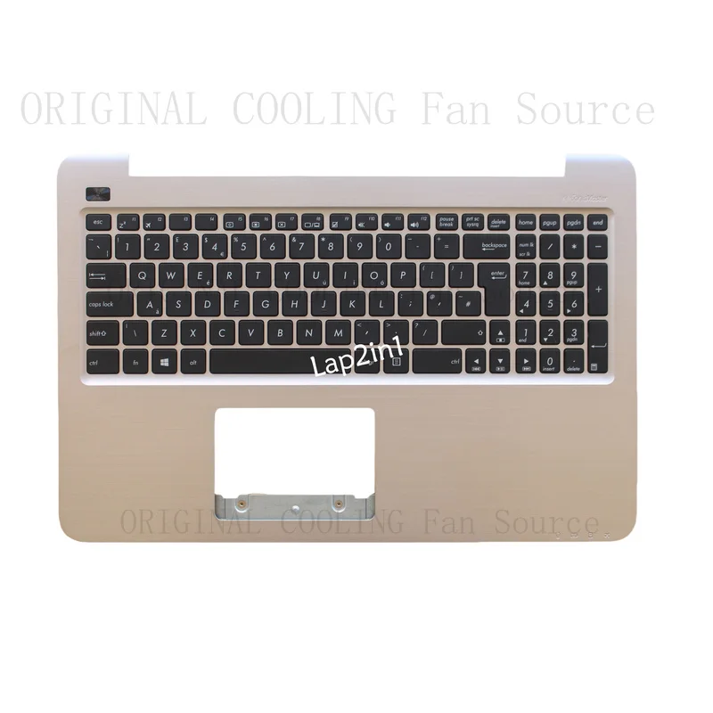 R+  New FOR ASUS X556UA F556UA F556U R558U Topcase Gold Cover Palmrest with UK Keyboard