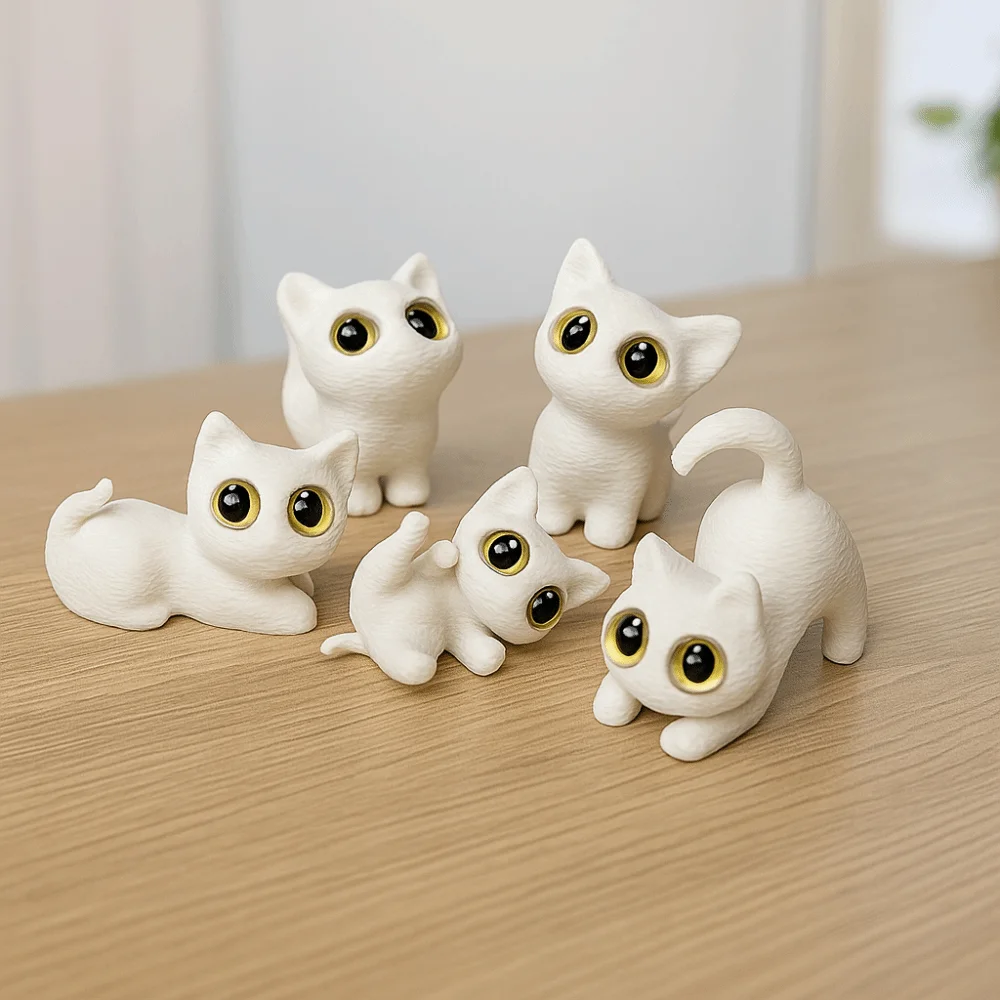 Figurka Kota Halloween Anime PLA, Model Ręcznie Robiony, Drukowany w 3D, Figurki Kotów, Ozdoba Dekoracyjna, Kociak, Mikro Krajobraz, Rękodzieło