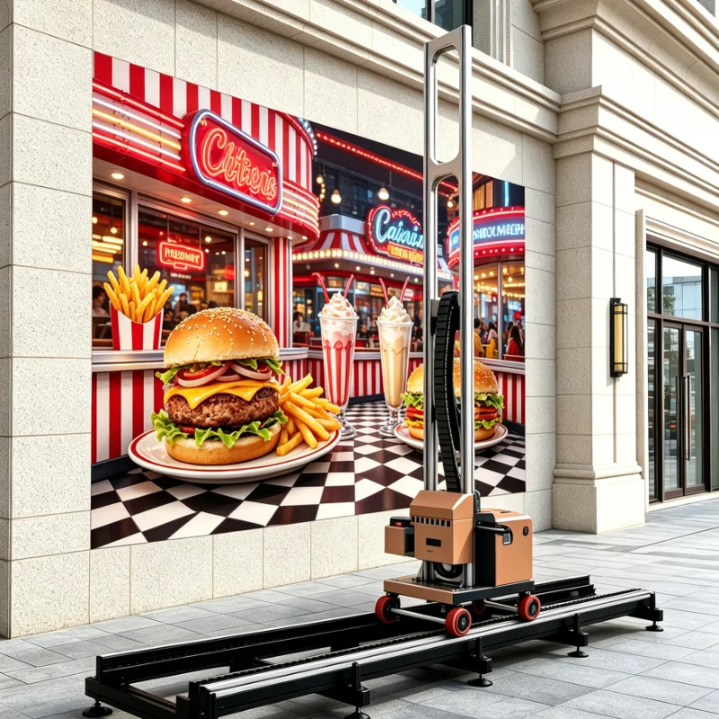 Customized UV Vertical Wall Printer Flatbed for Commercial Decor Wall Mural Advertisement Cement PVC 6m Rail System