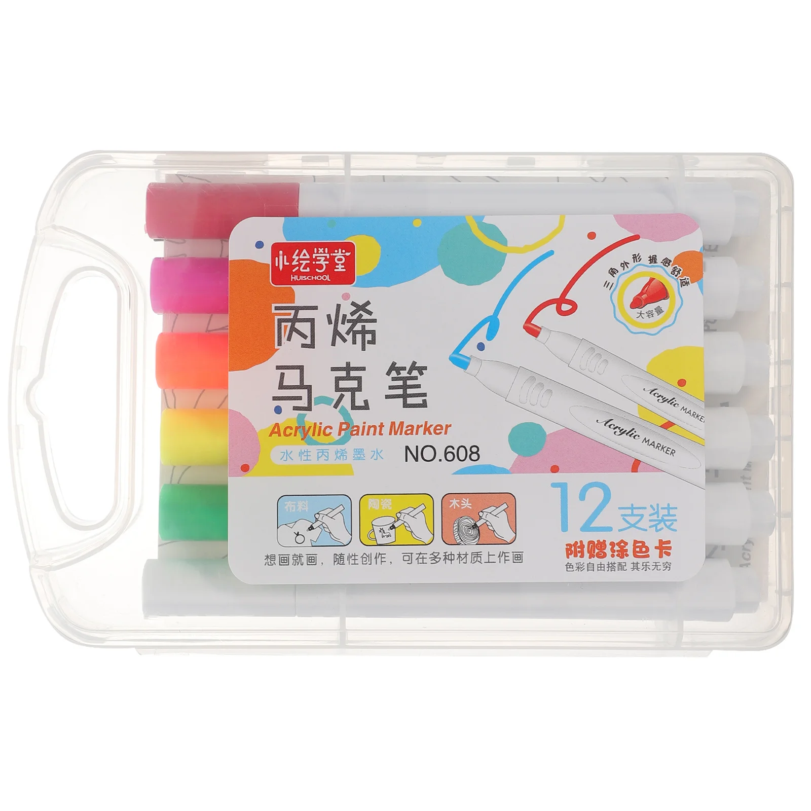 

12pcs Acrylic Paint Markers Set For Stone Ceramic Glass Wood Canvas Painting Drawing Art Supplies Adults Scrapbooking Craft