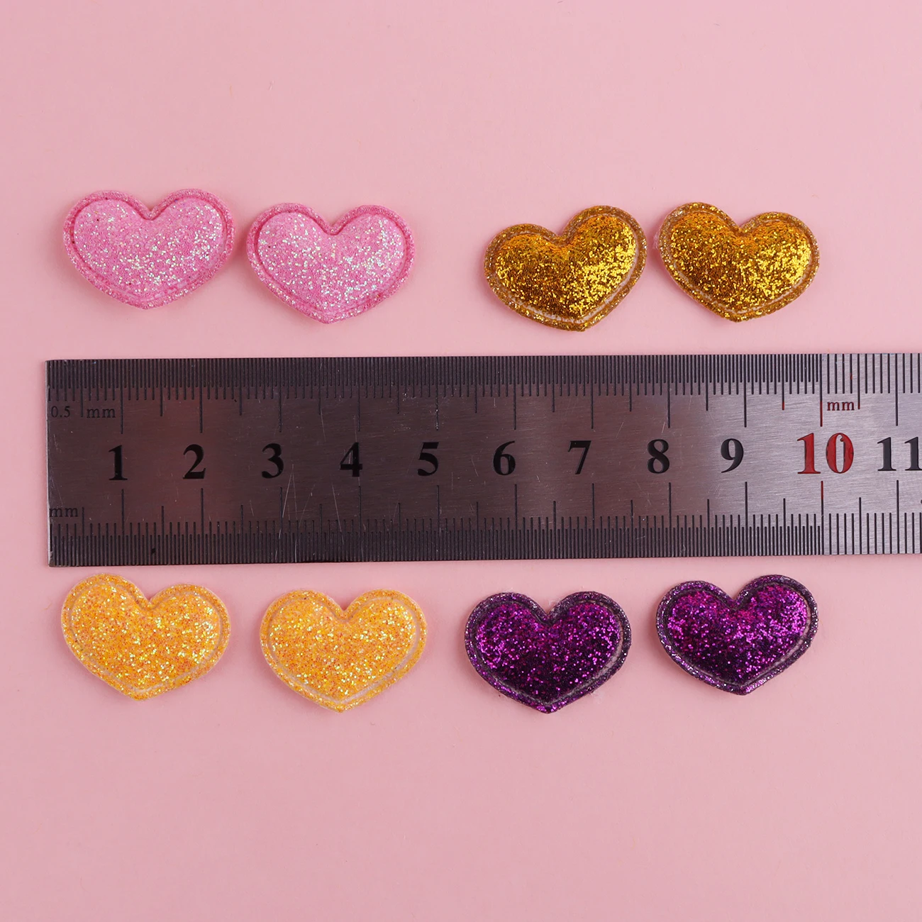 50 قطعة 22*20 مللي متر بلينغ القلب بريق زين مبطن بقع DIY بها بنفسك أغطية الرأس ديكور الملابس قبعة الحرف لوازم الخياطة