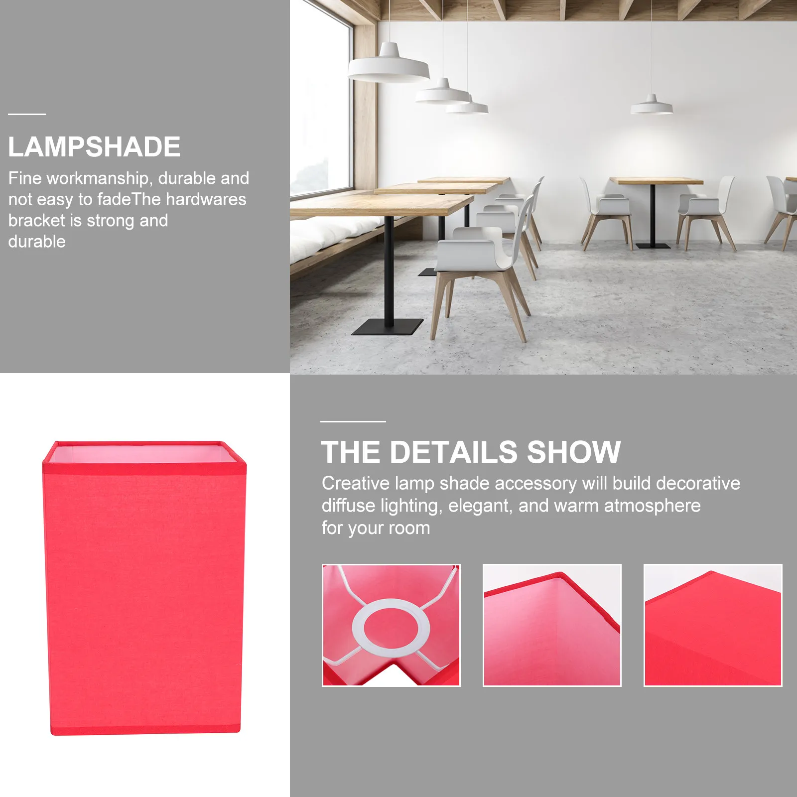 

Квадратный абажур, прочный чехол для лампы, аксессуар для настольного светильника, абажур в простом стиле, декор для прикроватной лампы, квадратный абажур