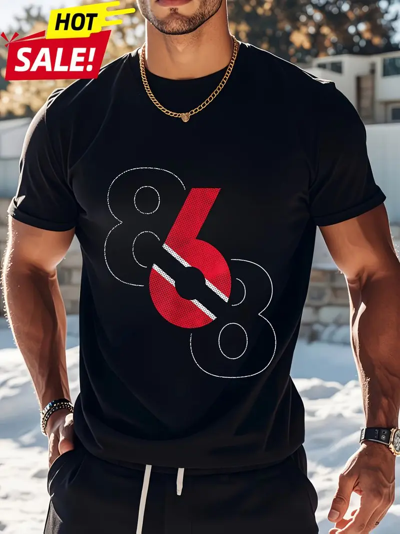 Mens Patriotic 868 Tnt Trinidad And Tobago T-Shirt Black Short Sleeve Red White Graphic Print Casual For Holidays Sports S-Xxxl