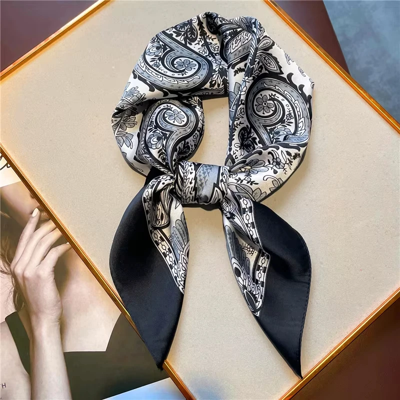 Mode Paisley Print Seide Haarbänder Schal Frauen 2025, Neue Elegante Bandana Halstuch Kopf Bands Foulard Weibliche Schals – Detail 15