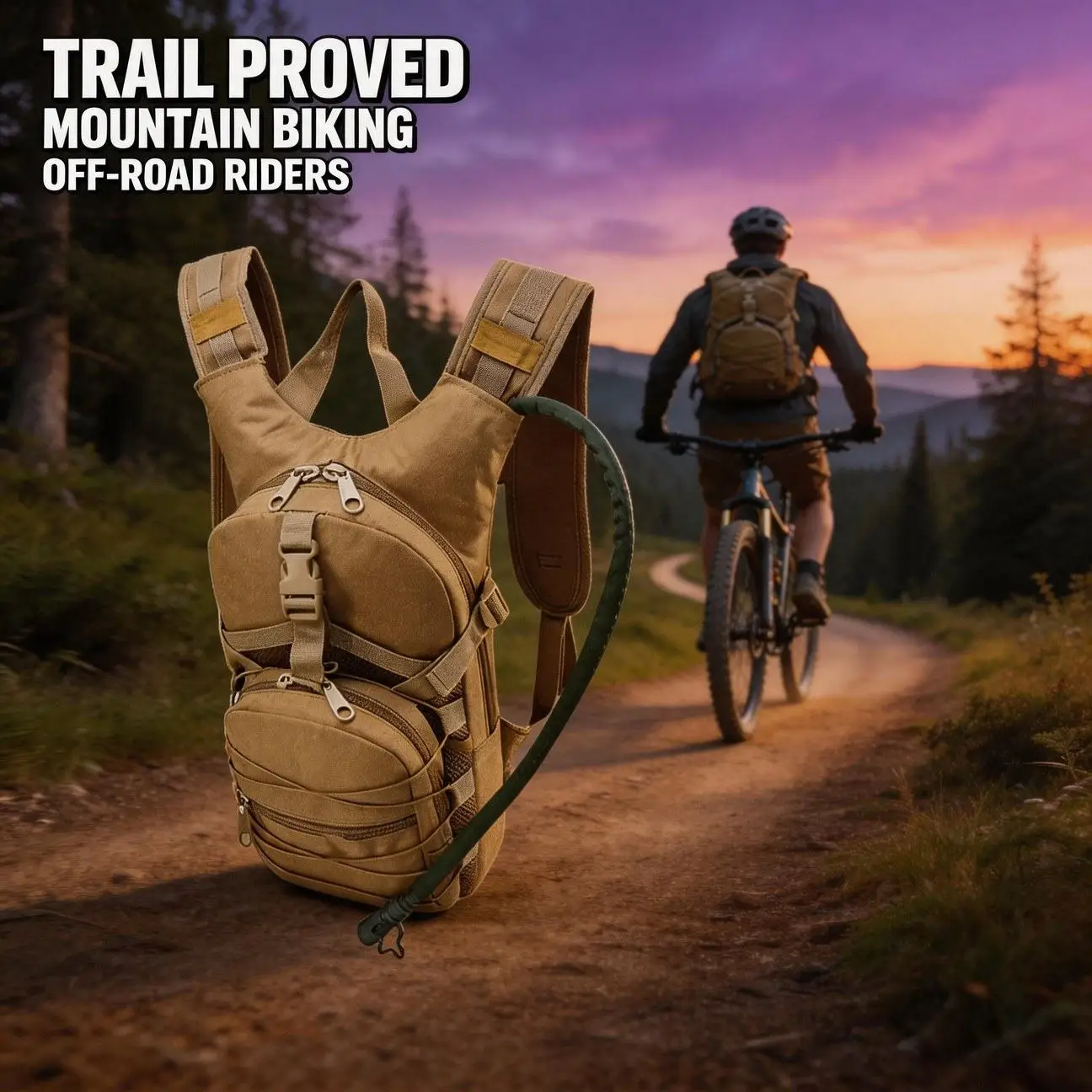 Pro Cycling Hiking Mountaineering Backpack Bag With Water Bladder Hose Practical Gift
