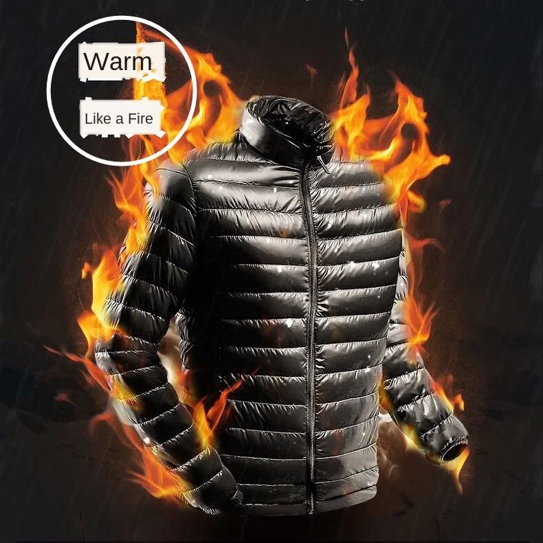 Inverno autunno uomo giacca ultraleggera piumino d'anatra bianco piumini uomo inverno uomo Casual piumino cappotto caldo Parka 6XL