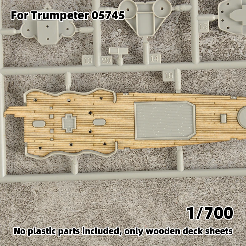 Modell-Upgrade-Teile: Lasergeschnittene Holzdeckplatte mit selbstklebender Ankerkette für TRUMPETER 05745 USS Tuscaloosa CA-37 1/700 – Detail 1