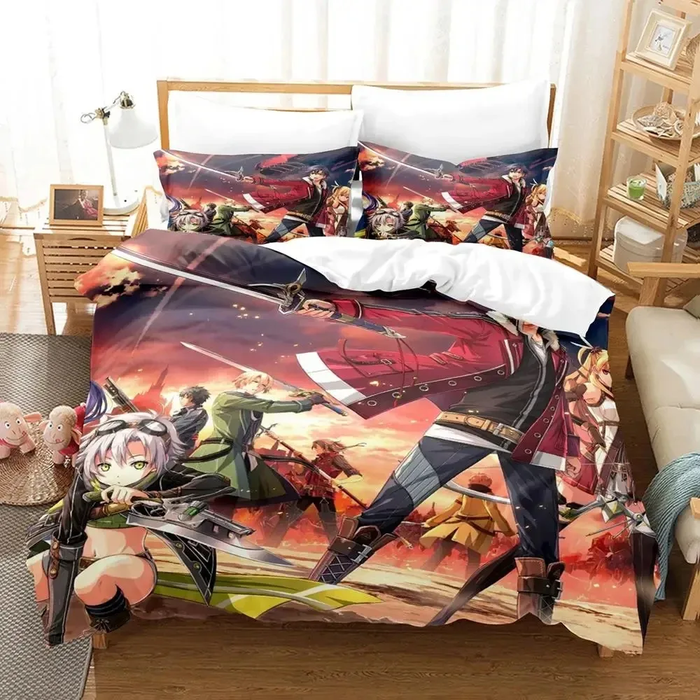 

Anime Legend of Heroes Bedding Set Duvet Cover Bed Set Quilt Cover Pillowcase Comforter king Queen Size Boys Adult Bedding Set