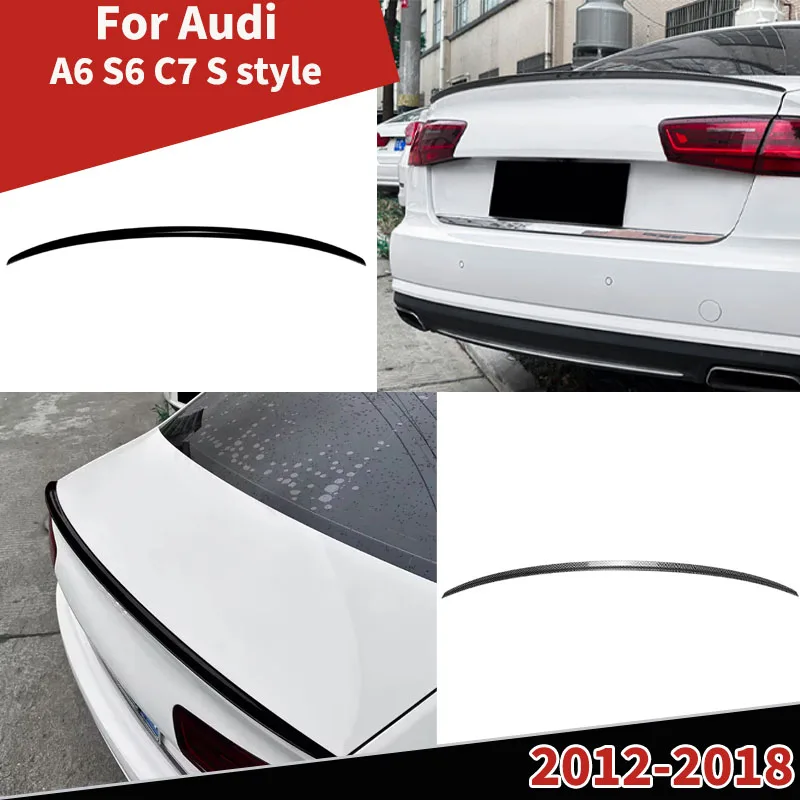 

Rear Trunk Wing Spoiler Lip for Audi A6 S6 C7 2012- 2018 S Style Car Rear Roof Tail Lid Exterior Guard Board Tuning Accessories