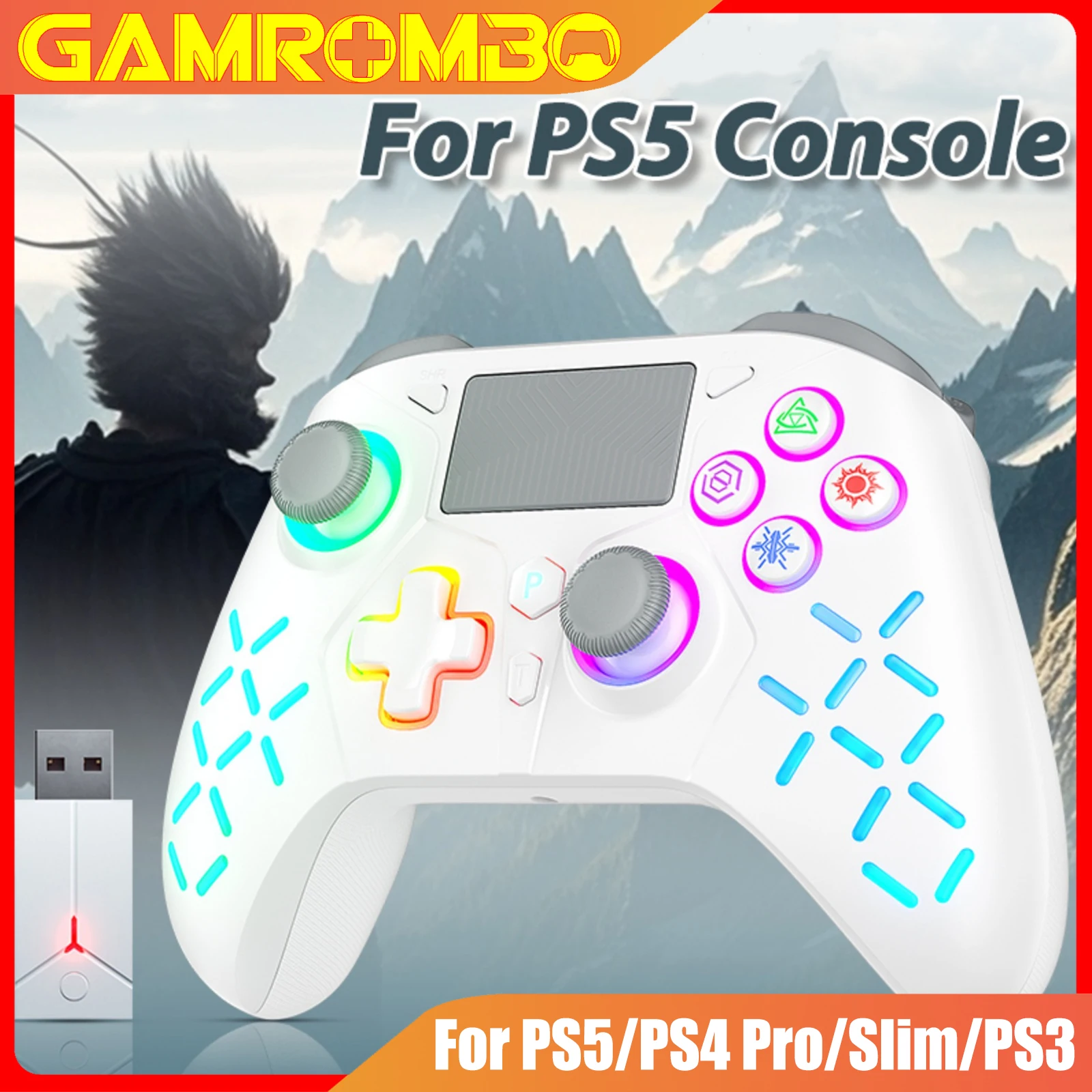 gamrombo-ゲームコントローラー-playstation-5-ps5-ps4-pc-ios-switch-コンソール用-rgb-ターボ-デュアルバイブレーション-6軸ジャイロ-ワイヤレスゲームパッド