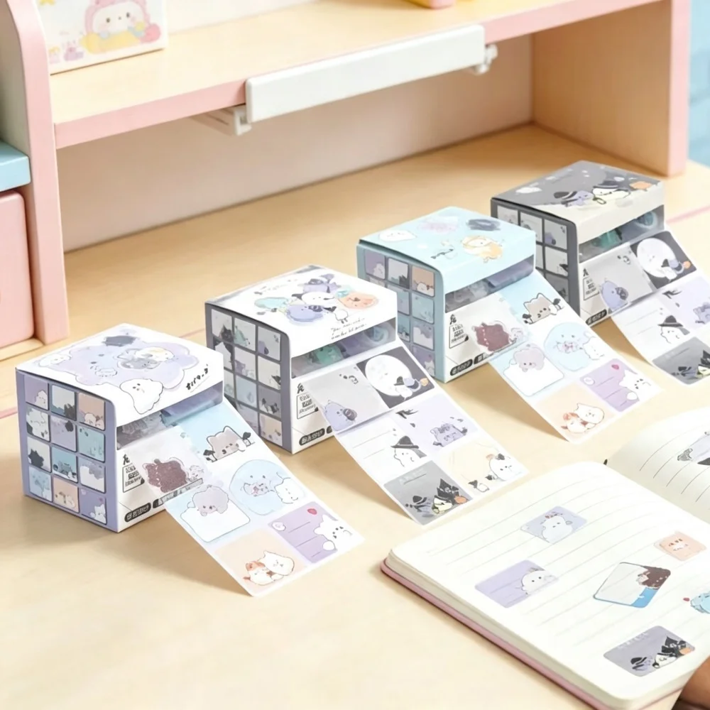 Kawaii Small Animal Sticky Notes Office Cartoon Shape Paper Easy-Pull Reusable Self-Adhesive Sticky Notes Creative Colorful Note