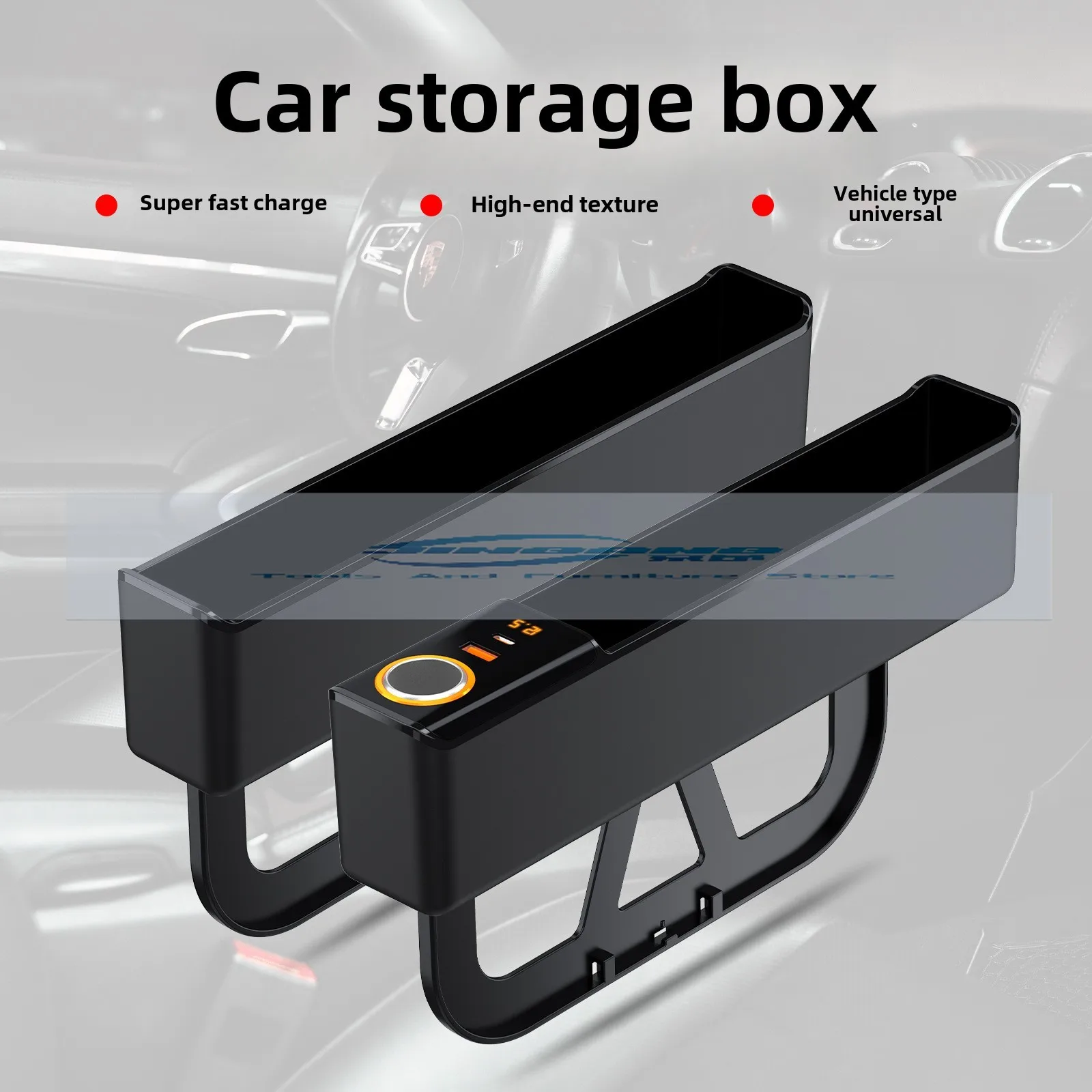 Car seat gap storage box Super fast charging Car crack storage box High-end car supplies