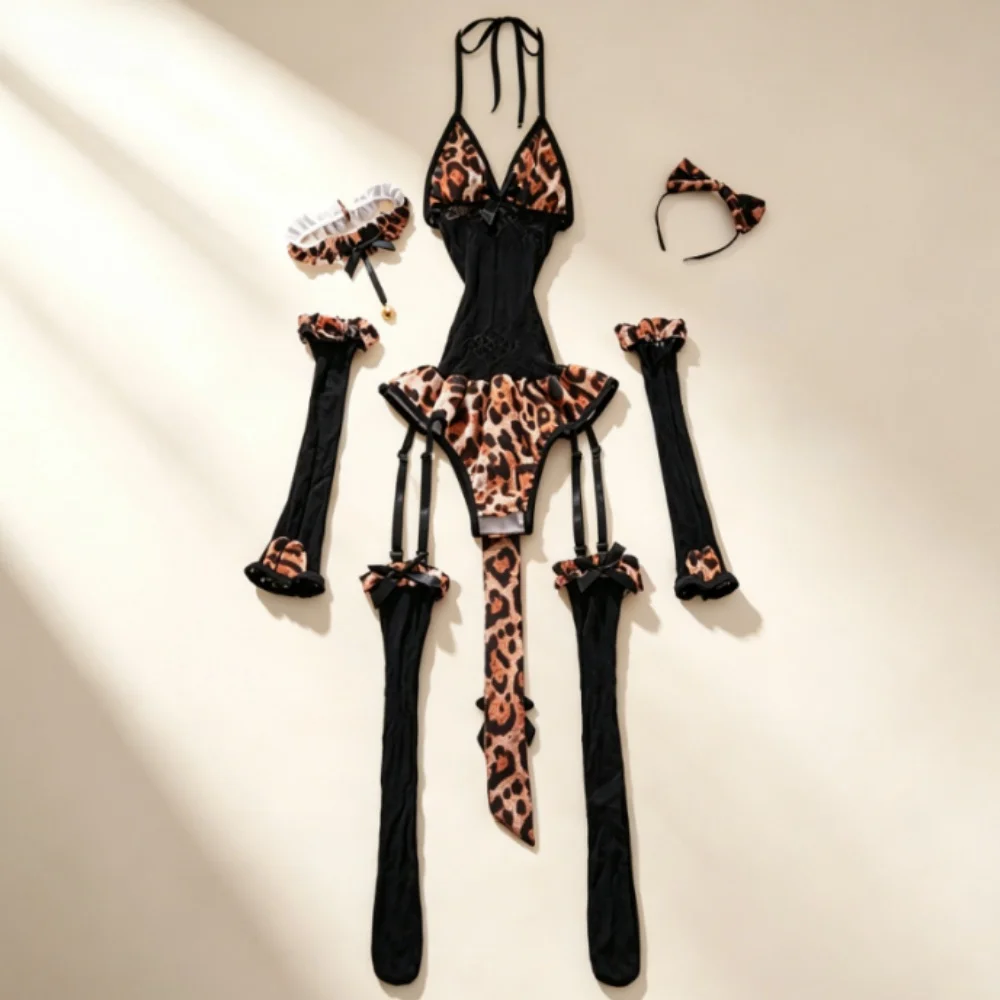 Party Sleepwear Combination Catsuits Slim Intimate Erotic Mesh Strappy Rompers Women Bodysuits Lingerie Sexy Sets