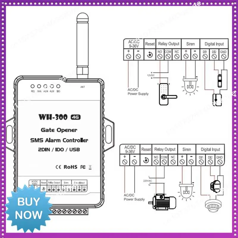 Hot Ltem 4G GSM WH-300-US Gate Door Opener Relay Switch Remote Controller Supports Remote Wireless Alarm With APP Control