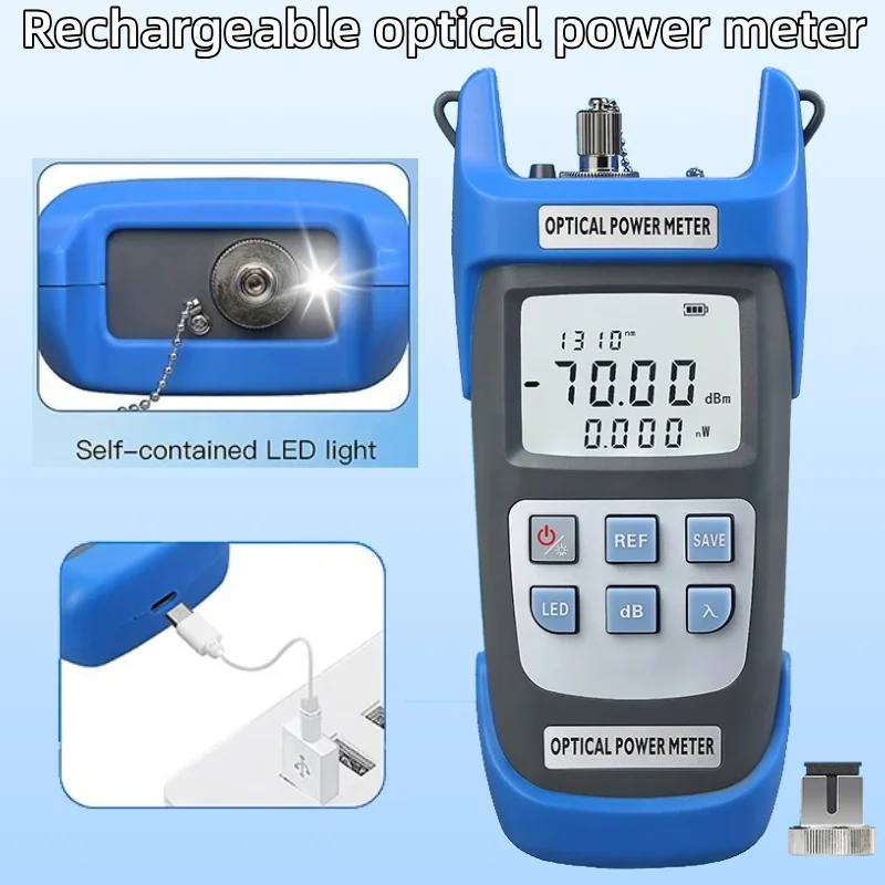 Rechargeable A-C710A/A-C510A Optical Power Meter 10 Wavelengths OPM -70~+10dBm/-50~+26dBm FTTH Tool Fiber Optic Cable Tester