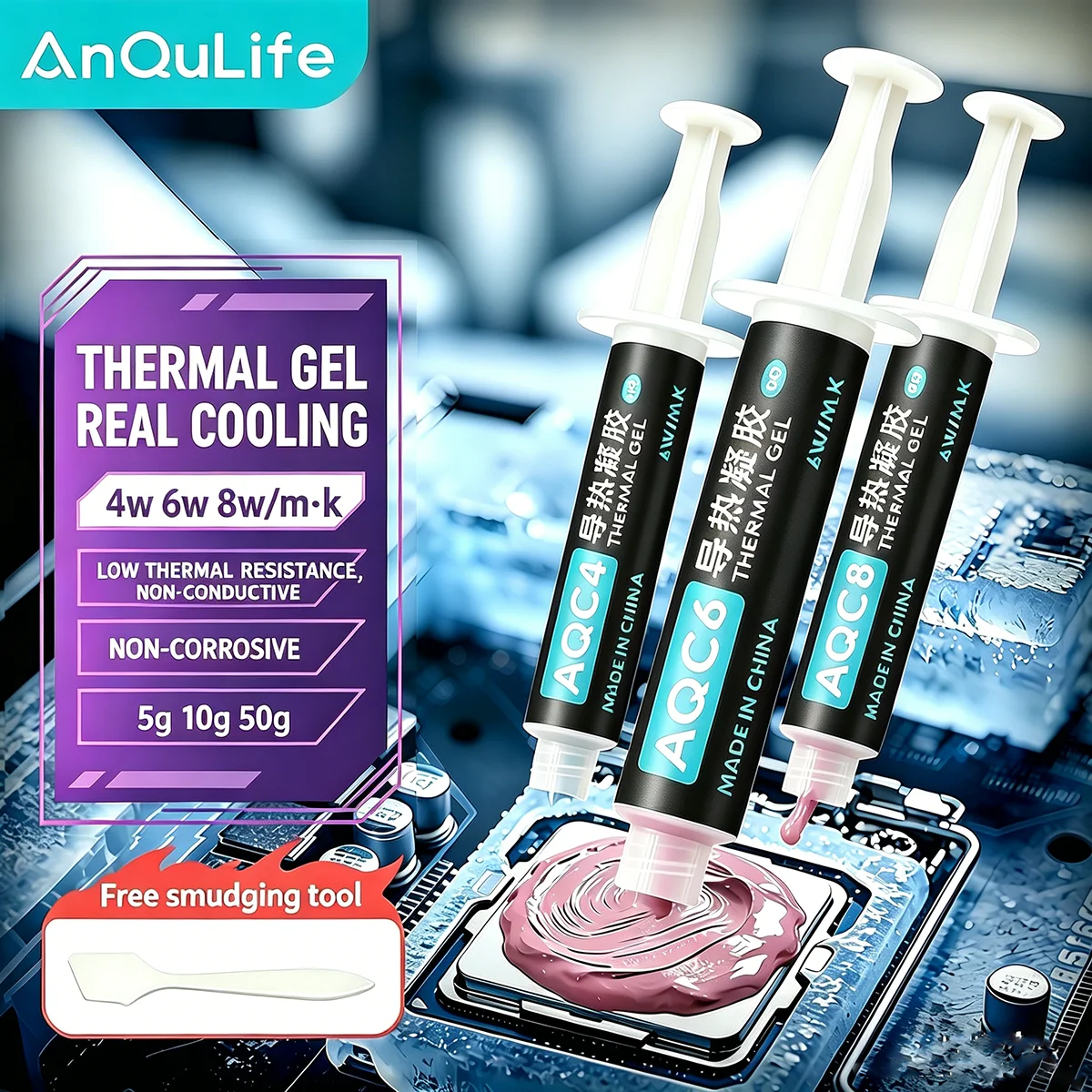 Anqulife Thermal Putty 4/6/8W/m-k High Performance Heat Blocking Putty For VGA GPU IC Processor Rapid Cooling