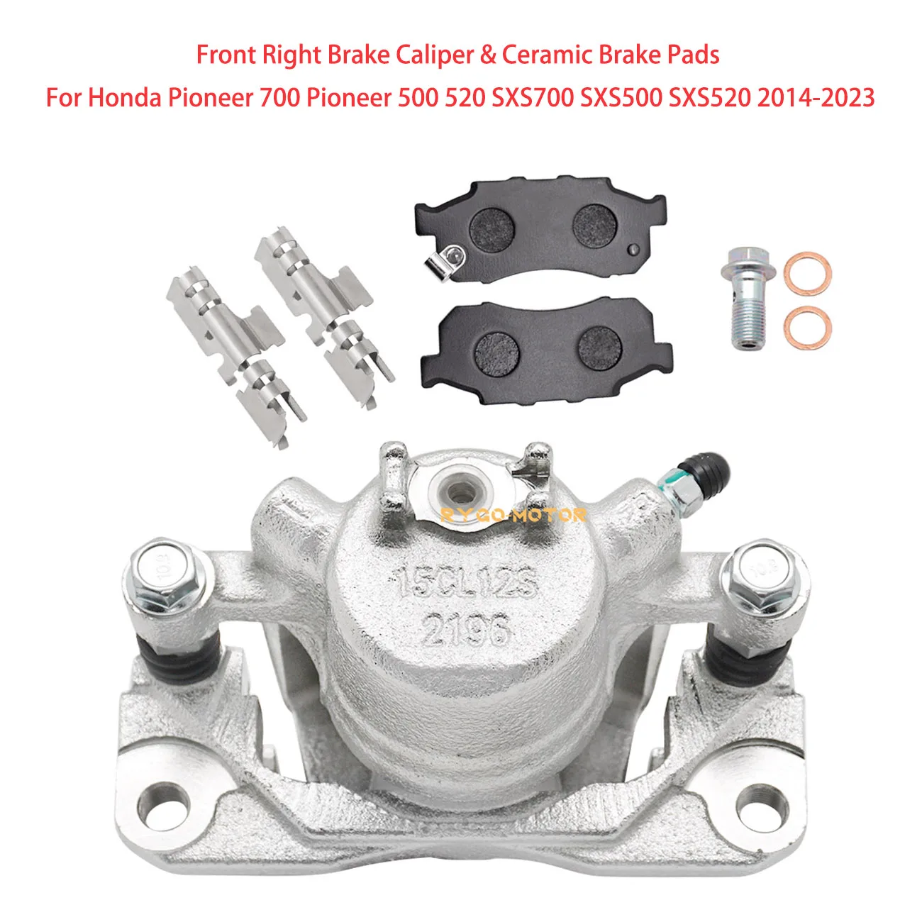 

MATI Front Right Brake Caliper & Ceramic Brake Pads for Honda Pioneer 700 Pioneer 500 520 SXS700 SXS500 SXS520 2014-2023