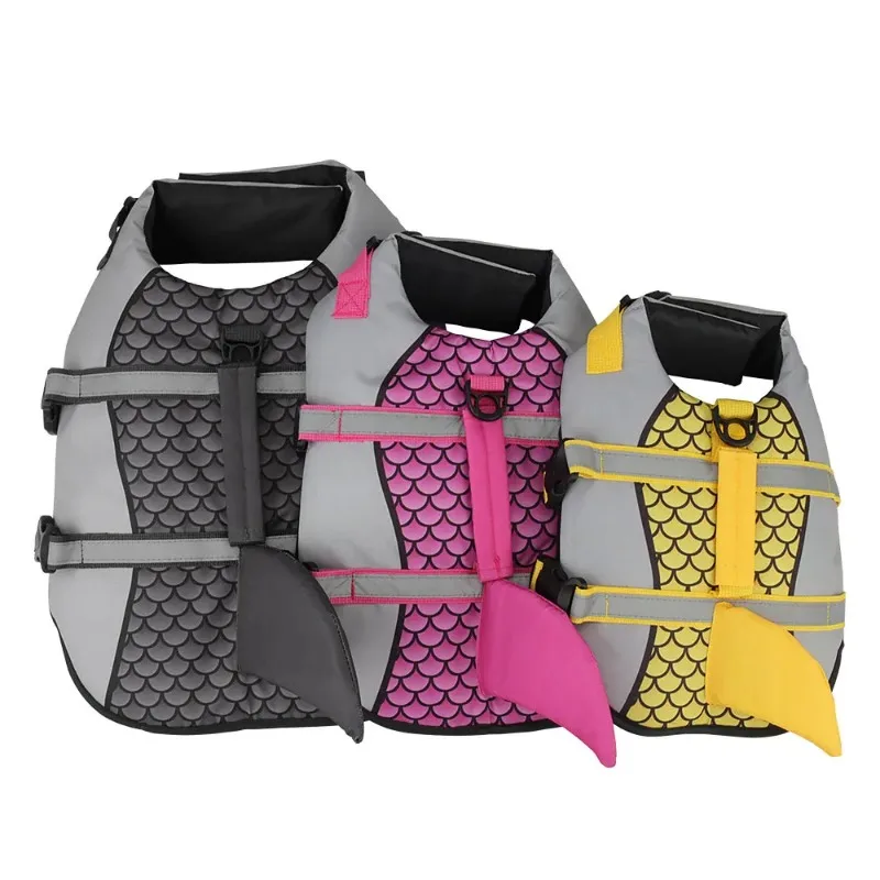 Chaleco salvavidas con mango para perros medianos y grandes, flotabilidad mejorada, ropa de natación para perros pequeños, chaleco de seguridad para