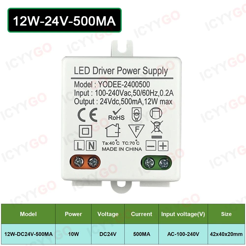 DC5V 12V 24V Lighting Transformers 3W 6W 10W 12W 24W 36W 60W LED Power Drivers 500ma 1000ma 2A 3A 5A Suitable For LED Strips image 3