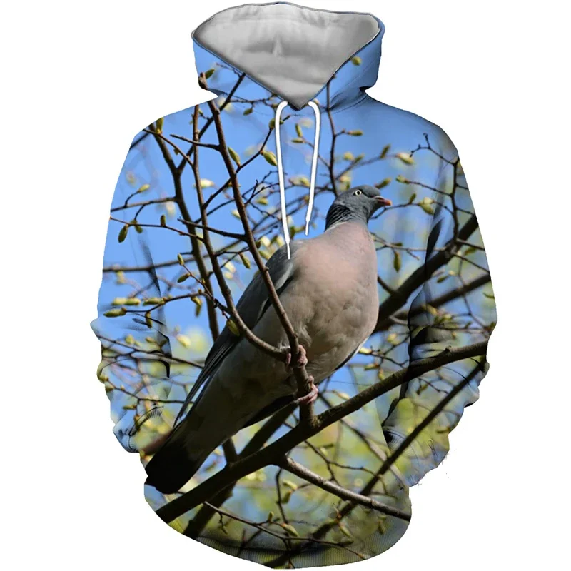 Men's 3D Bird Pattern Sports Hoodie Pigeon Hoodie Street Wear Animal Hip Hop Alternative Hoodie Fashion Men's Hoodie