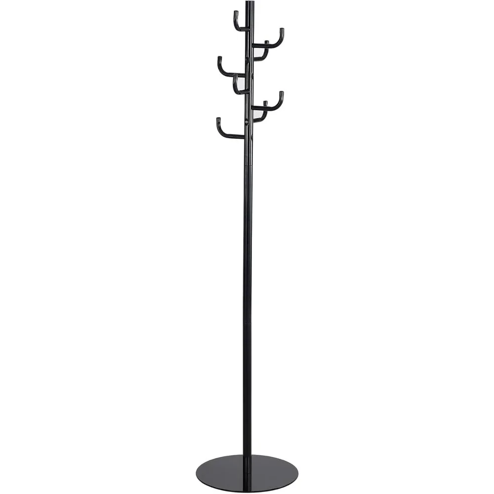 

Hook head hanger, freestanding hat and jacket hanger with 8 circular edge hooks, durable black powder coated finish