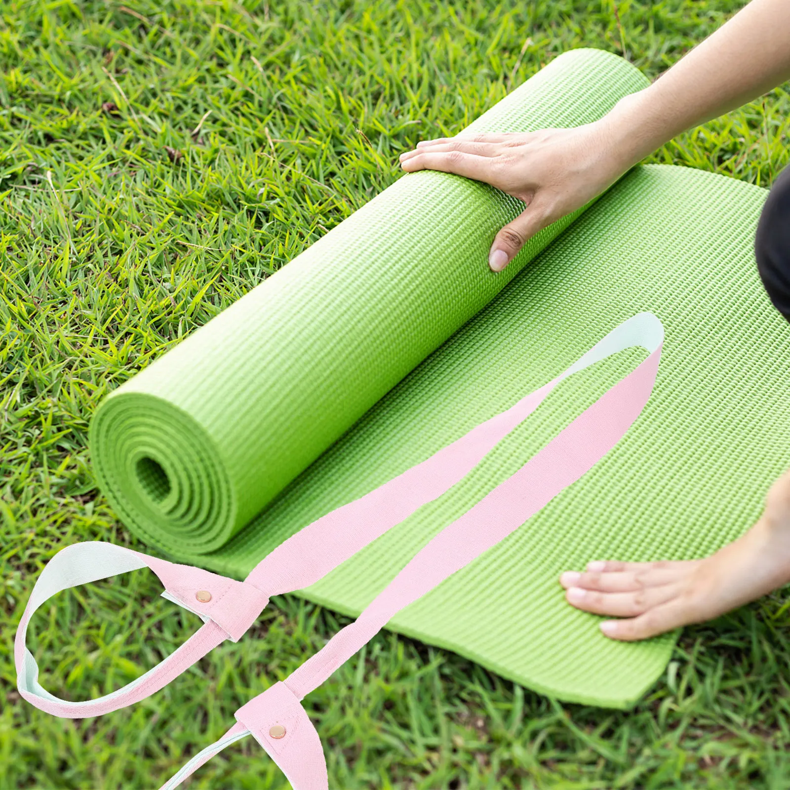 

Cotton Yoga Mat Straps Adjustable Lightweight Carry Shoulder Strap for Yoga Exercise Travel Soft Pure Cotton Fitness
