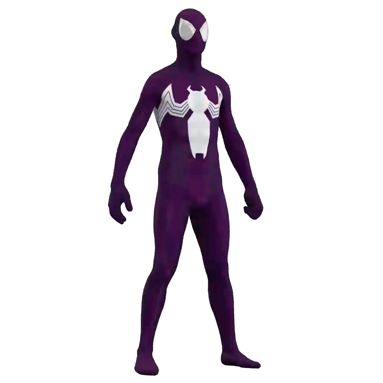 보라색 독 Symbiote 스파이더 맨 코스프레 종합 보라색 의상 3D 인쇄 스판덱스 ZentaiSuits 바디 슈트 할로윈 의상 성인