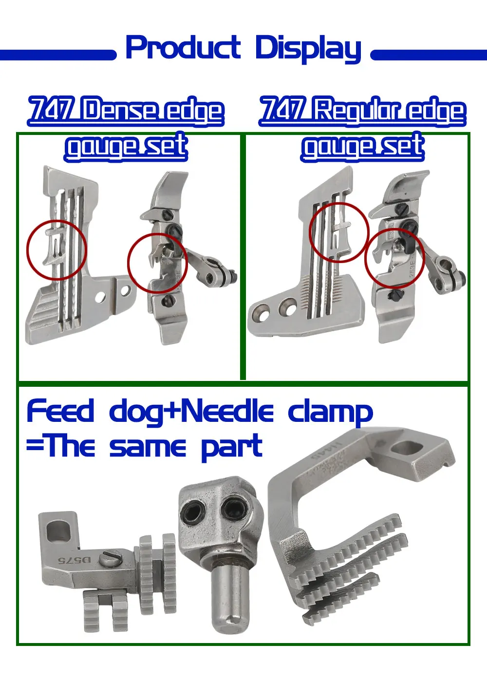 E809 H445 P101 KG142 For SIRUBA Jack Overlock 747 Four-Thread Sewing Machine Needle Position Catcher Gauge Set