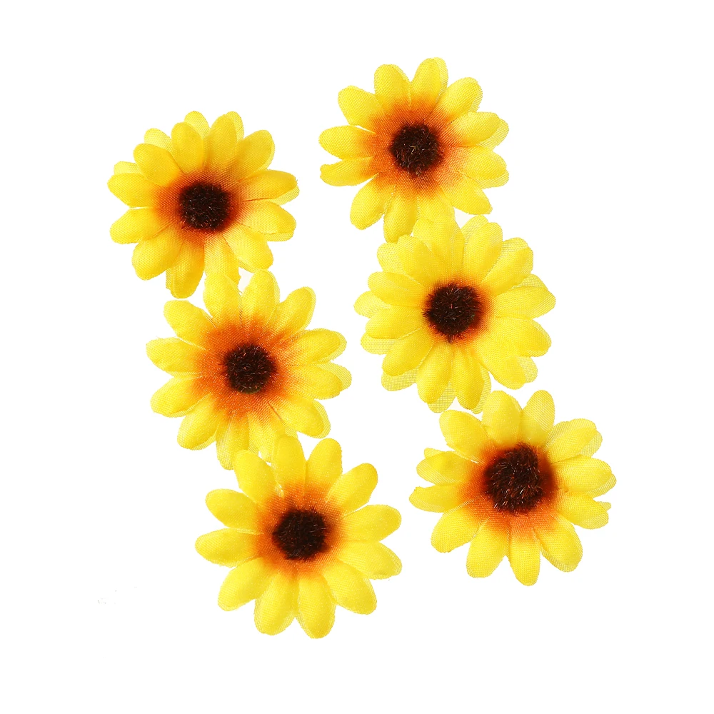 AWAYTR 6Pcs Sunflower Hair Clips Side Bangs Clip Cute Daisy Small Flower Hairpins Duckbill Hairpin Women Hair Accessories