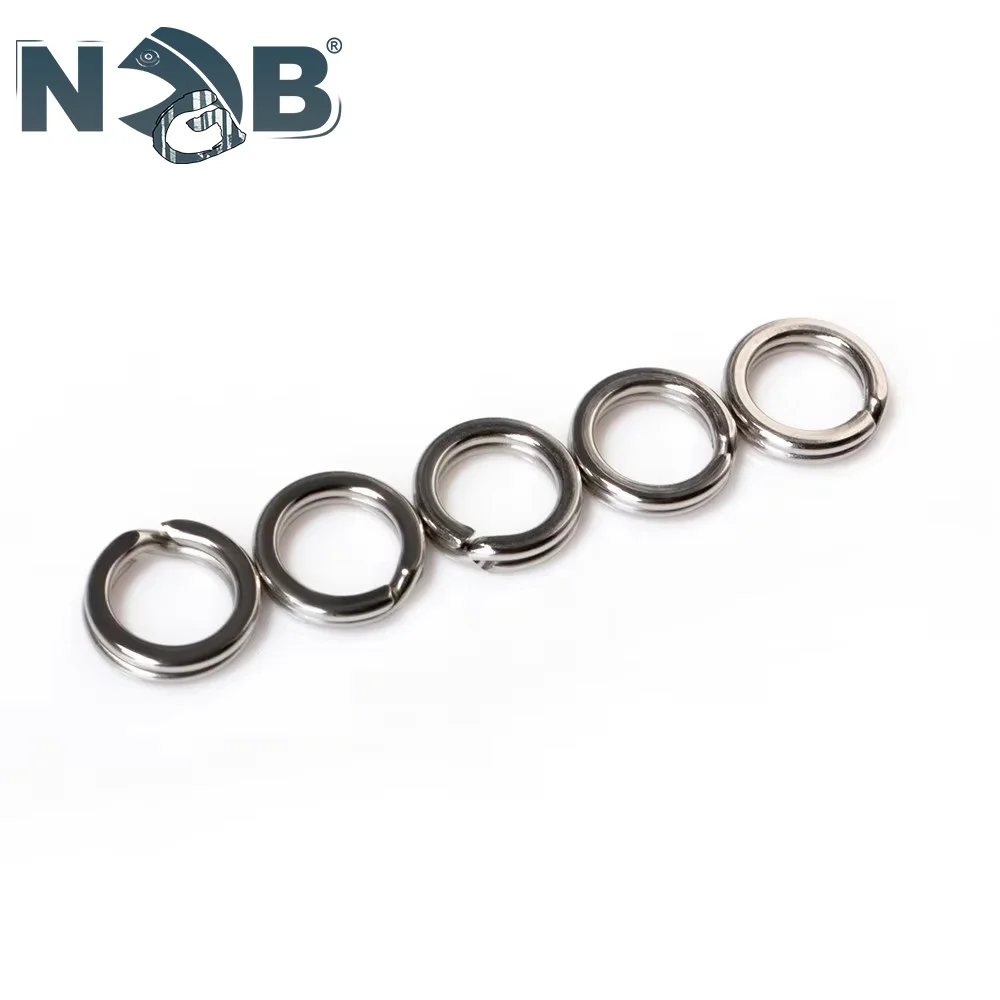 NGB 5-10PCS Stainless Steel Split Ring Fishing Lure Connector Pin Bearing Rolling Swivel Fishing Accessories