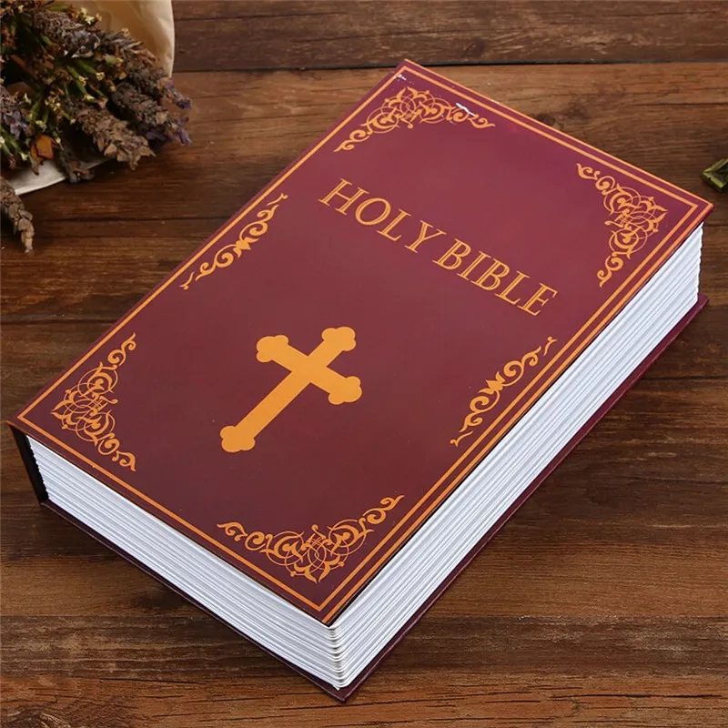 Bible Book Piggy Bank Storage Box Password Catholic Orthodox Church Utensils Home Decor Christ Gift