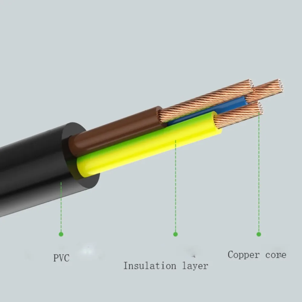 3-pin European Standard Plum Blossom Tail Laptop Charging Cable Power Supply Adapter Cord Power Adapter Cord Power Supply Wire