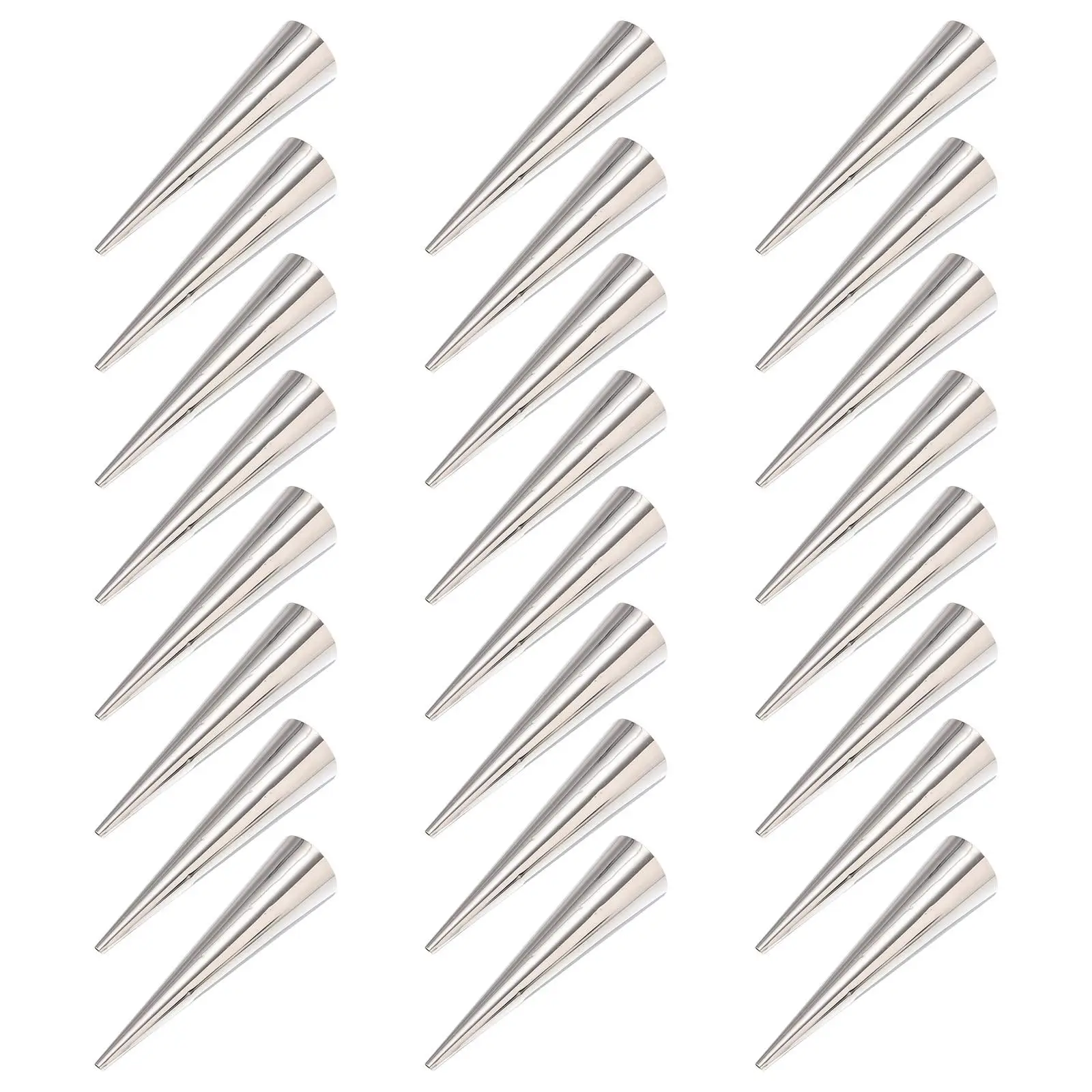 

24 Pcs Croissant Mold Stainless Steel Cannoli Tubes Cylindrical Shaped Baking Molds Reusable Easy Clean Pastry Horn Wrapped