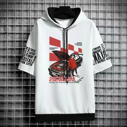 Summer Men's Sweatshirts Japan Fashion Harajuku Streetwear Print Hoodies Men Casual Men Clothing Short Sleeve Anime Hoodies Men
