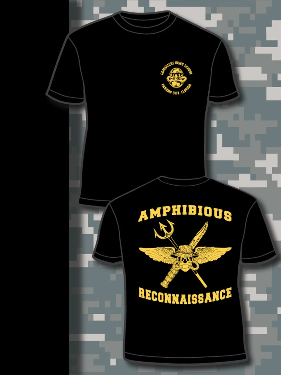 USMC Combatant Diver School Amphibious Reconnaissance T Shirt. Short Sleeve 100% Cotton Casual T-shirts Loose Top New Size S-3XL