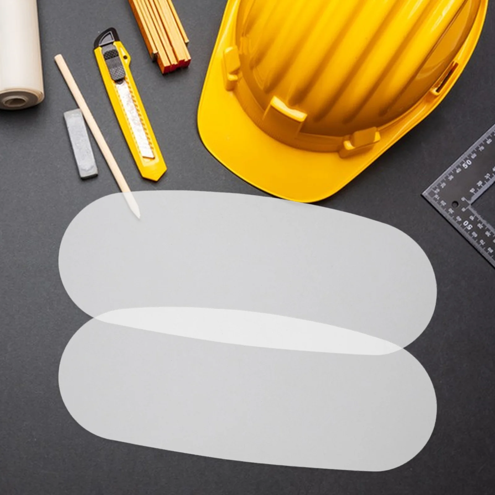 2Pcs Head Protective Film High Definition Thickened Lens Sandblasting Lens Cover Replacement for Industrial Safety