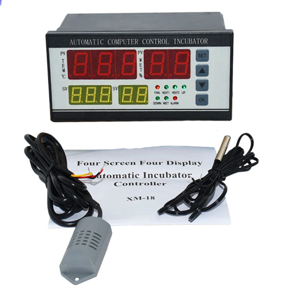 

XM-18 Digital Egg Incubator Controller Multifunctional Thermostat Hygrostat Control with Temperature Humidity Sensor Probe