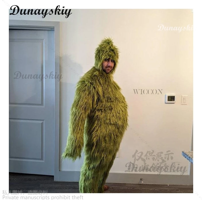 Halloween 2024 New Christmas Roleplay Costume Furry Santa Suit Christmas Green Costume Set Christmas Cosplay Santa Outfit