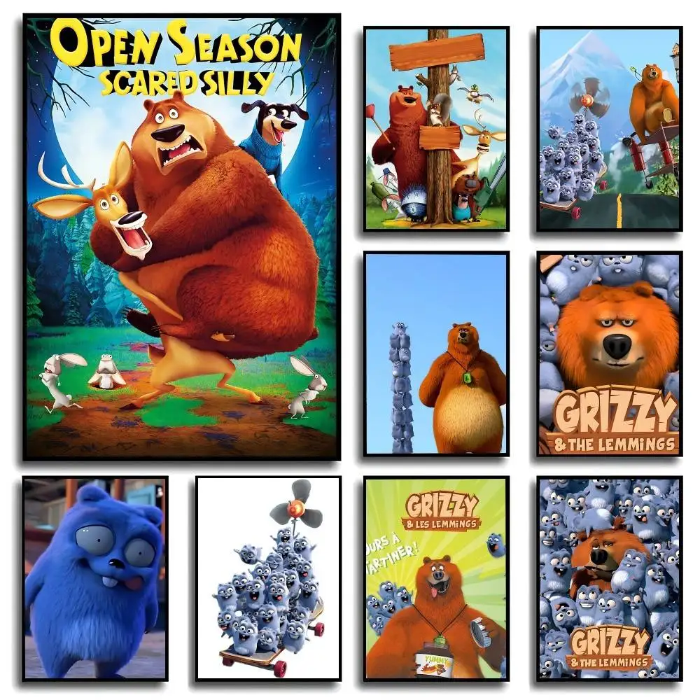 

G-Grizzy And The L-Lemmings Poster No Framed Poster Kraft Club Bar Paper Vintage Poster Wall Art Painting Bedroom Study Stickers