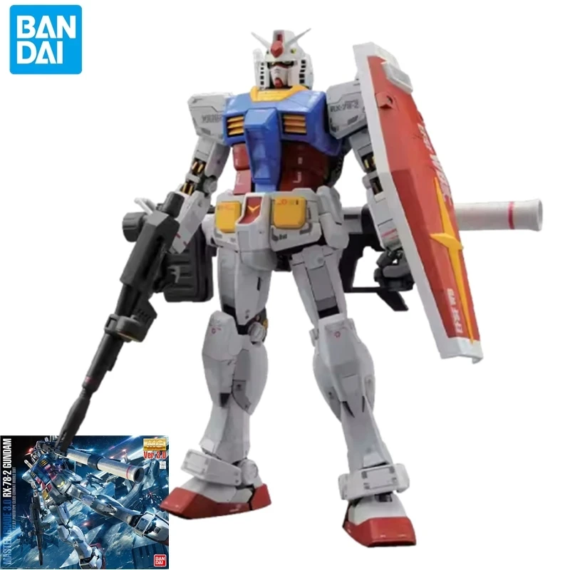 Bandai MG RX-78-2 Ver.3.0 Model Mobile Suit Gundam Collection Hand-made Robot DIY Assembled Toy Mecha Ornaments Birthday Gift