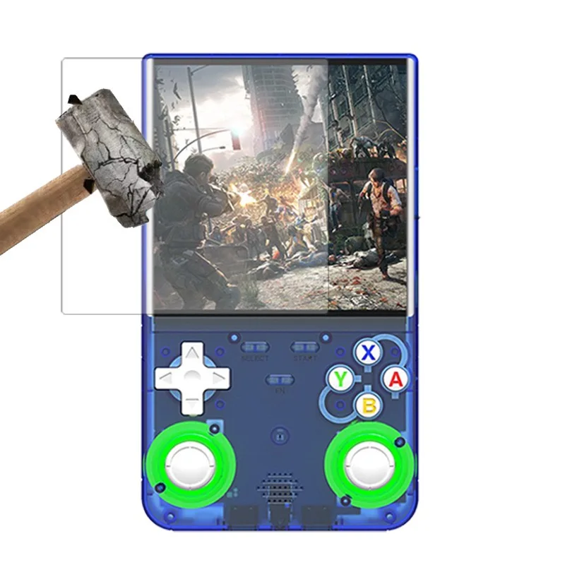 2Glass+1Bag For R36 Ultra Game Console Storage Bag EVA Shell Resistant Scratch Resistant Screen Film
