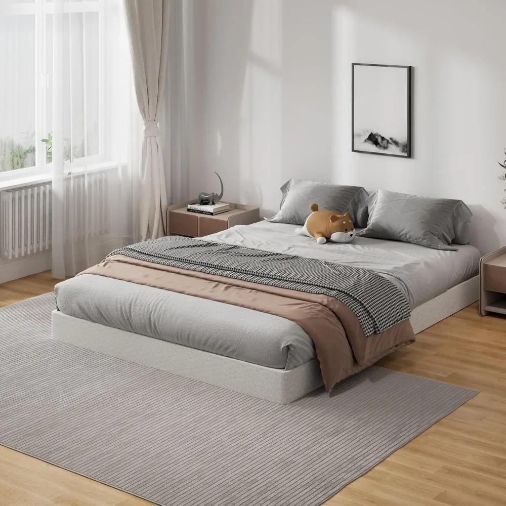 قاعدة سرير كوين بوكس الربيعية مقاس 5 بوصات، 3000 رطل، صندوق شديد التحمل، كريم أساس مرتبة معدنية بحجم كوين زنبركي، سهل التجميع، N