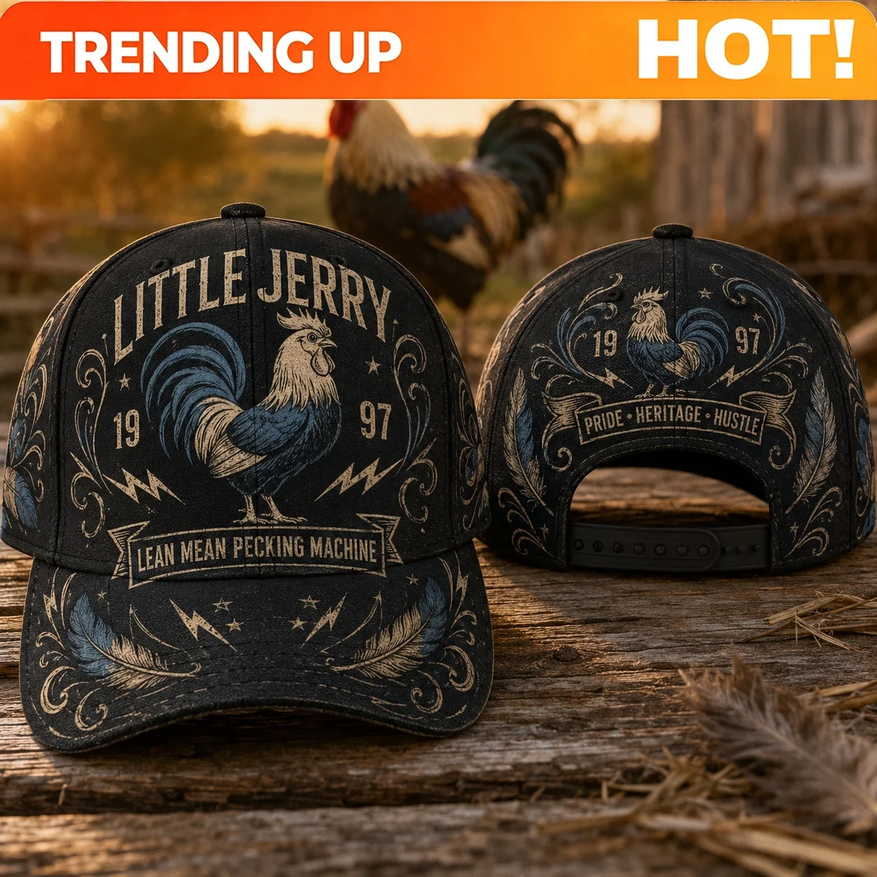 Customization Bohemian Rooster Print Baseball Cap - Lightweight Suitable For Travel, Vacations & Casual Attire, Full-Body Rooste