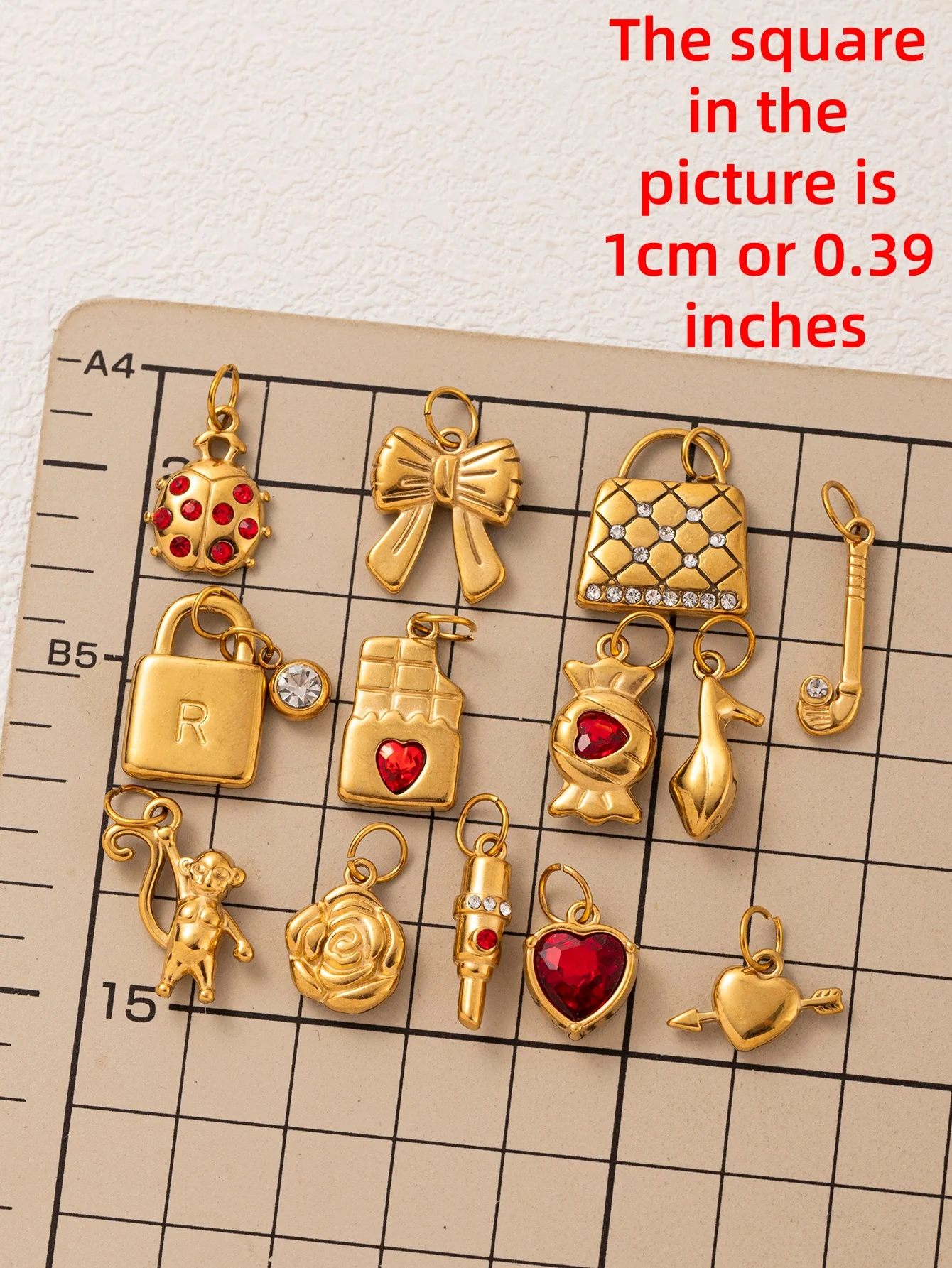 316 Edelstahl Wasserdicht Farbbeständig Frisch Und Niedlich Beliebte Rose Schleife DIY Anhänger Charms Schmuckherstellung – Detail 1