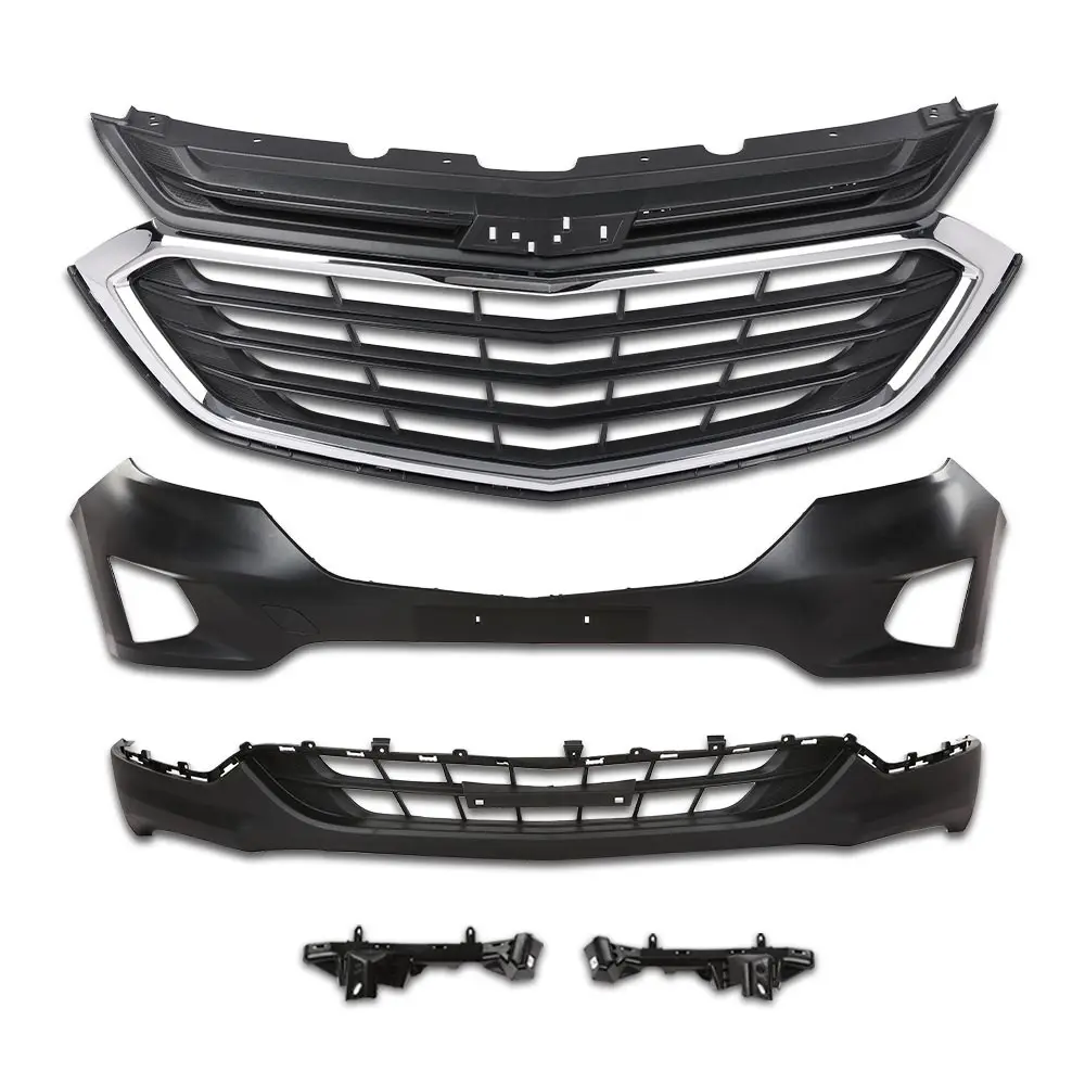 

Front Bumper Upper Lower Grille Kit Compatible with 2018-2021 Chevy Equinox