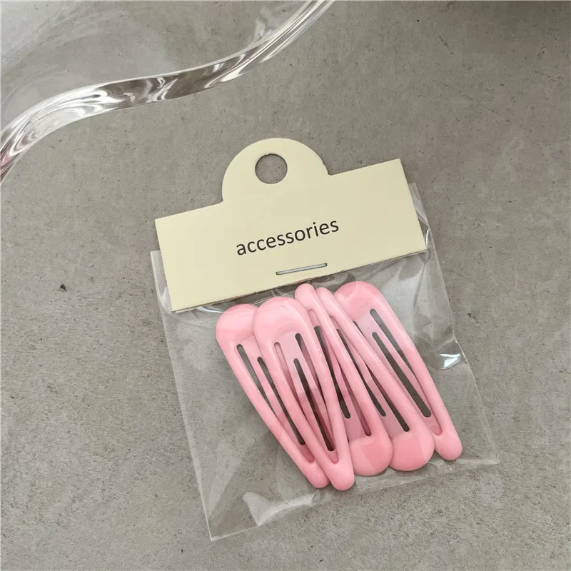 Accesorios para el cabello para niñas y mujeres, Clip Simple de 5 piezas, pinzas a presión con flequillo bonito, Color caramelo