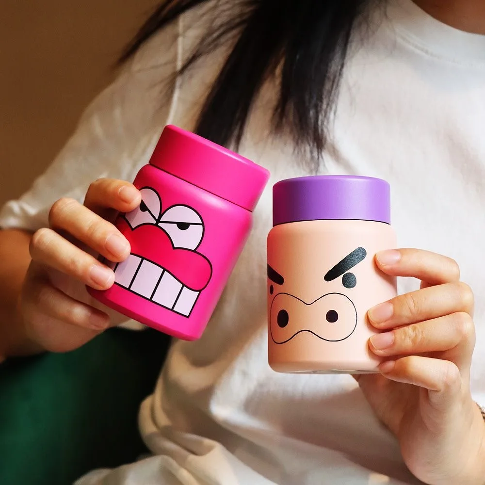 MINISO карандаш Шин Чан мини-чашка-термос милый мультфильм бурибу Уэмон матовая чашка для воды студенческая 200 мл портативный подарок на день рождения